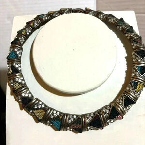 Citrine gemstone genuine wire wrap beaded choker adjustable 5x5